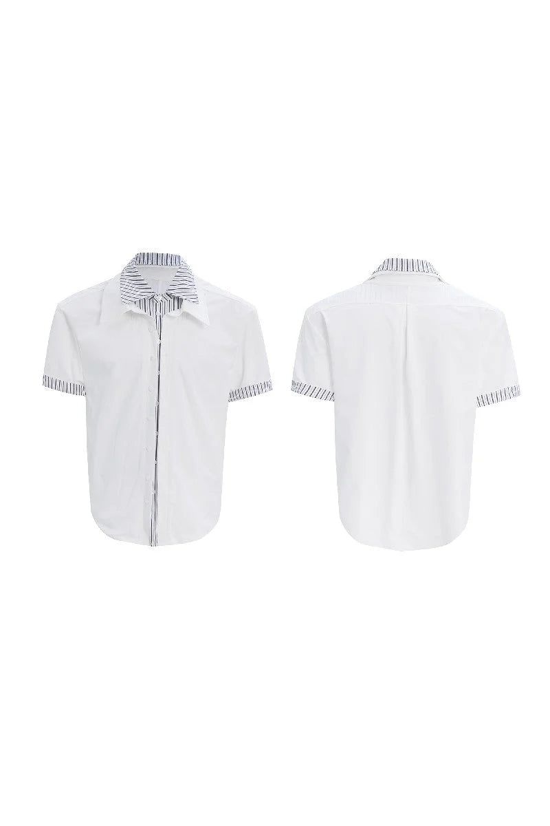 Layered Stripe Colorblock Shirt