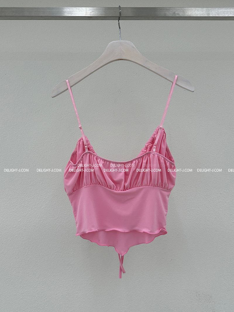 Boleum shirring bustier cropped sleeveless