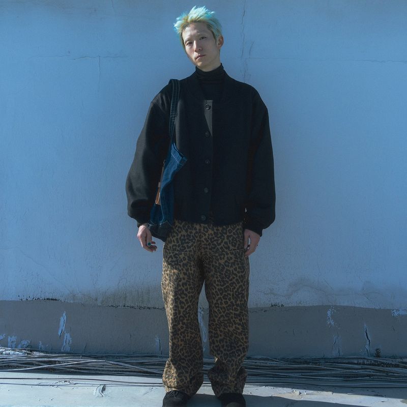 Wool blouson jacket / Black
