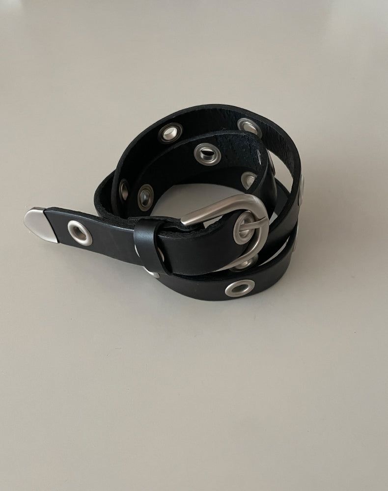 eyelet leather belt