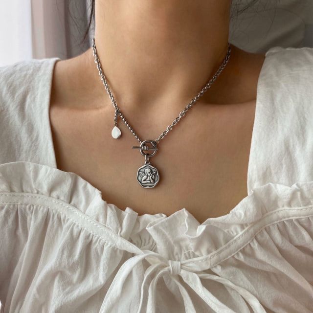 jh Angel Two Way Toggle Bar Necklace