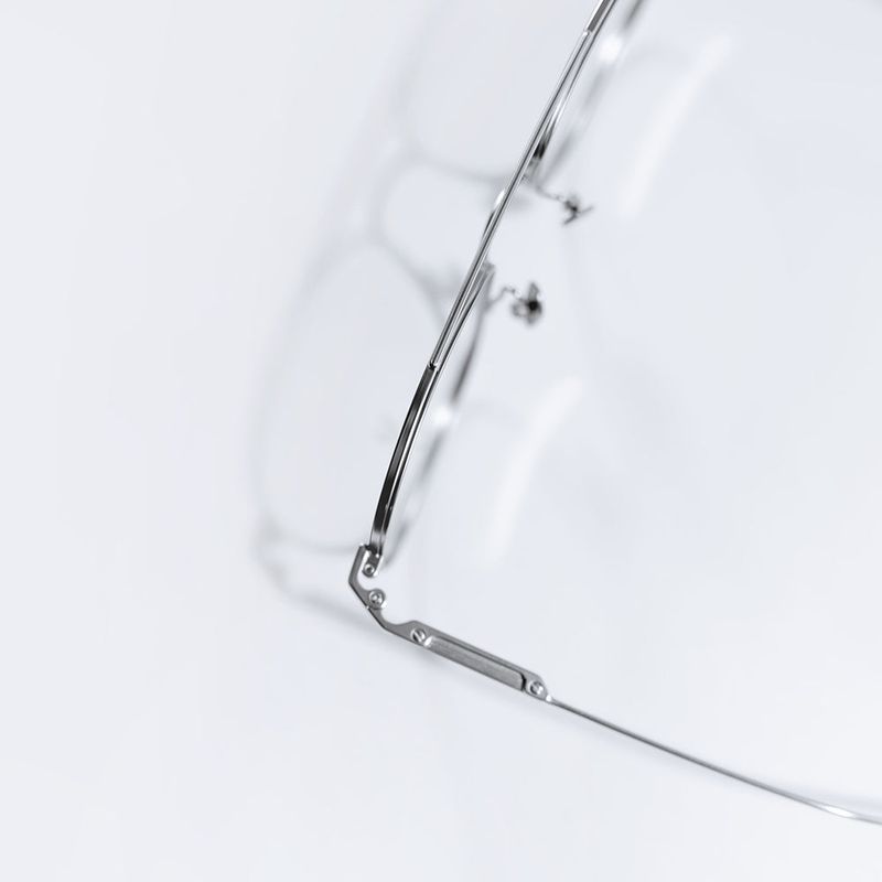 Knouun Square titanium glasses CODE. 102. G Silver