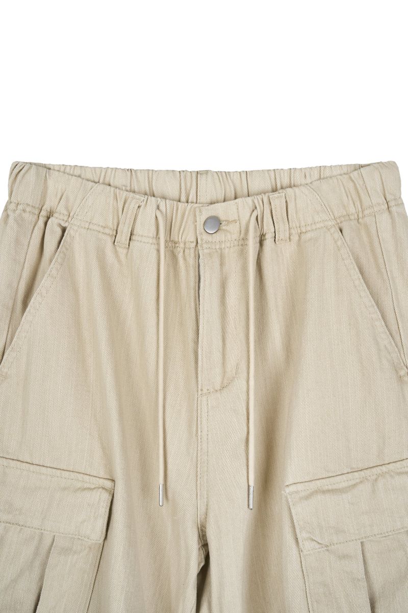 Slav pintuck cargo banding pants
