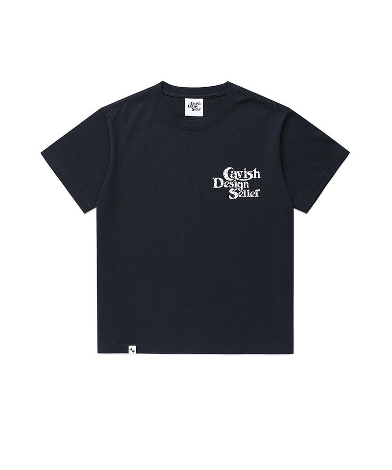 cavish（カビシ）の「W STAR SELLER LOGO SS TEE NAVY(CV2GMFT549A)（Tops）」