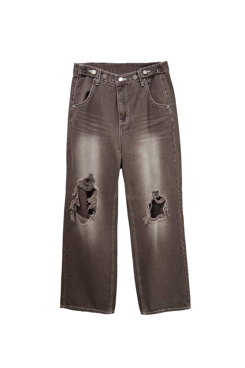 LOTUS DENIM PANTS / DARK BROWN