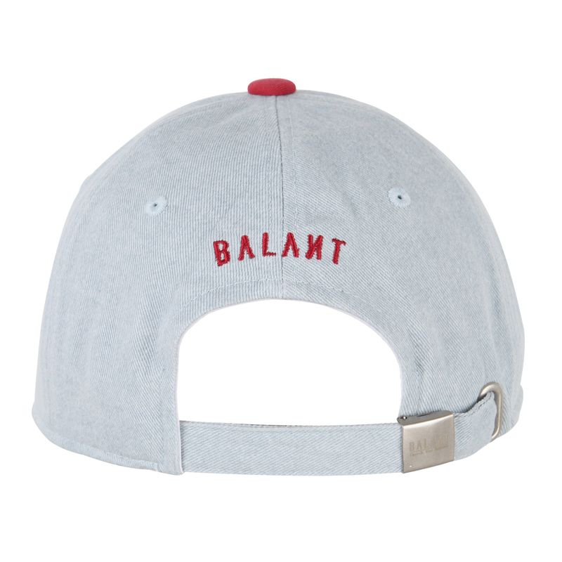 Denim Embroidery Ball Cap - Red