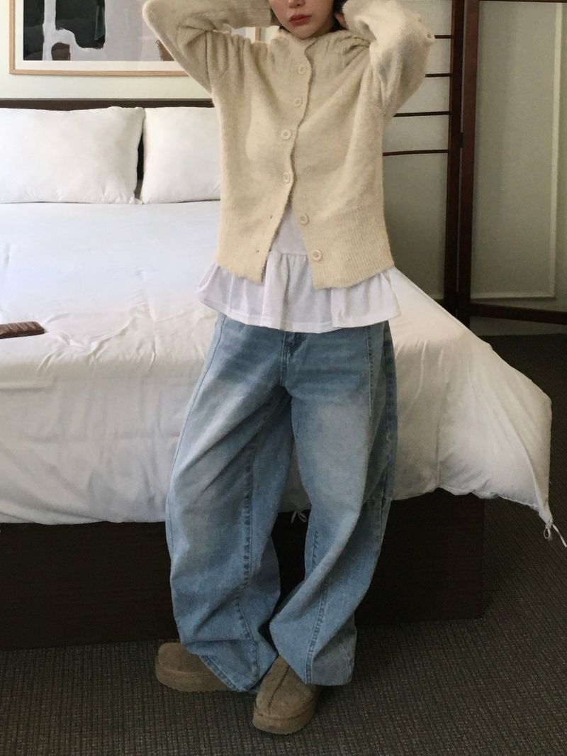 Marron Wool Golji Hooded Cardigan (4c)