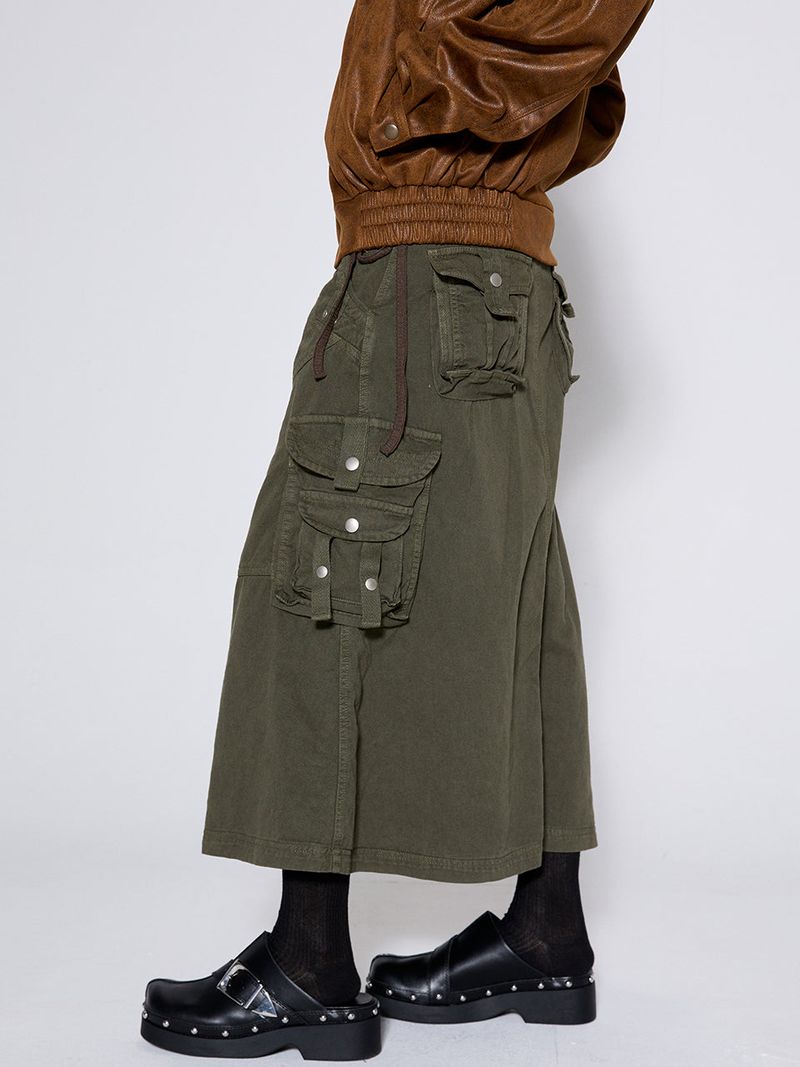 WASHED CARGO SKIRT / KHAKI