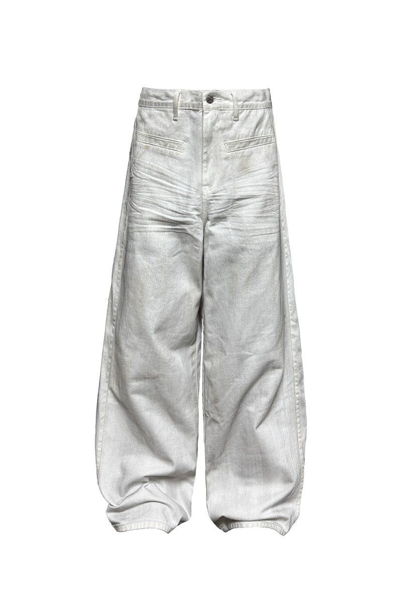 JCAESAR(ジュリウス・シーザー)の「Dirty Wash Pleated White Jeans(Pants)」
