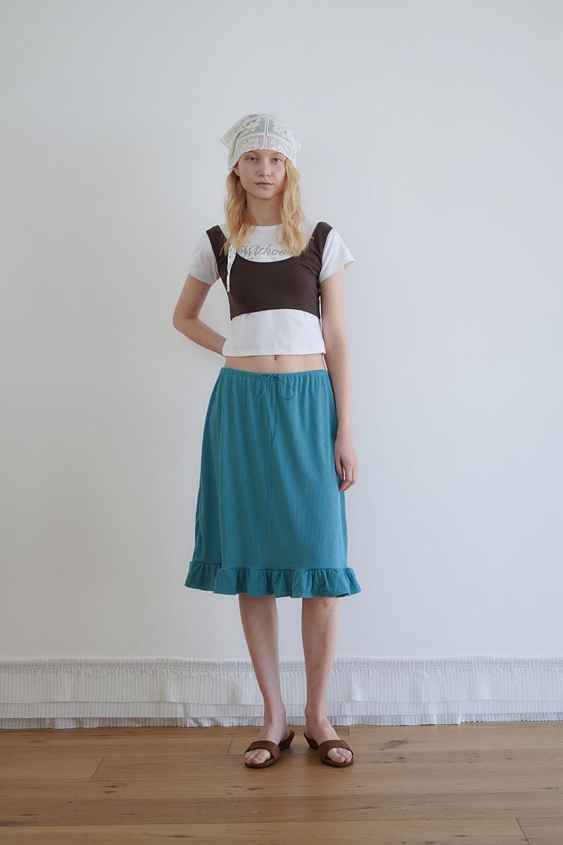 Layered bustier top_brown
