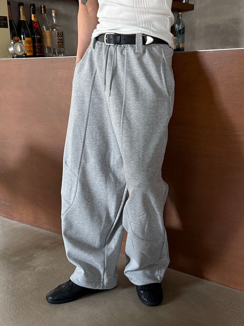 Belted wide sweat pants(3color)
