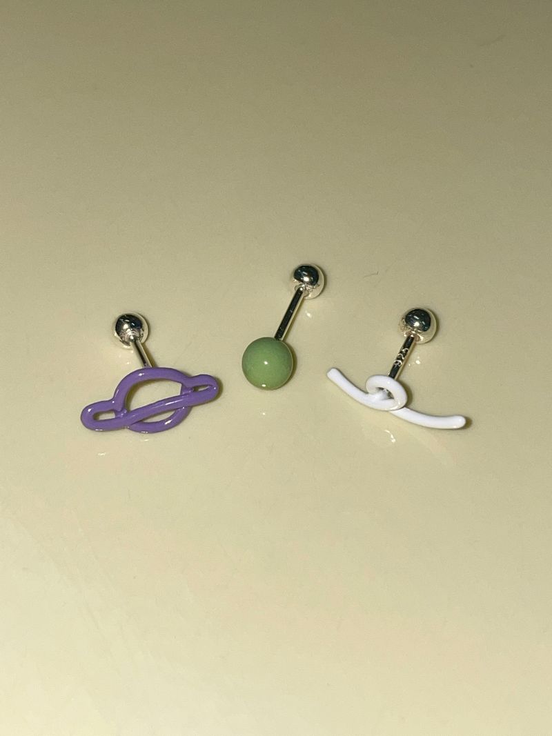 パステルドゥードゥルピアス（パープル）-チューリップ