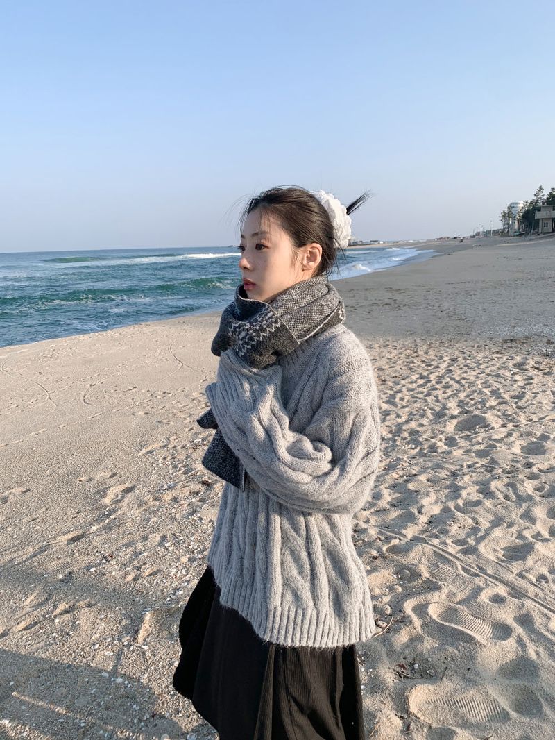  HIGHNECK BUTTON KNIT