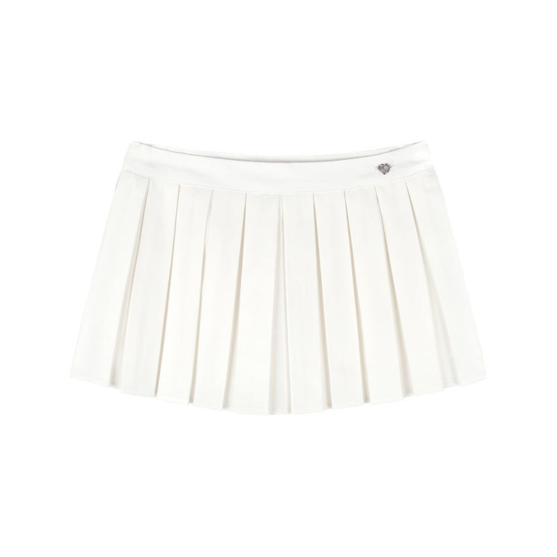 Low-Rise Slim Mini Skirt Pants_White