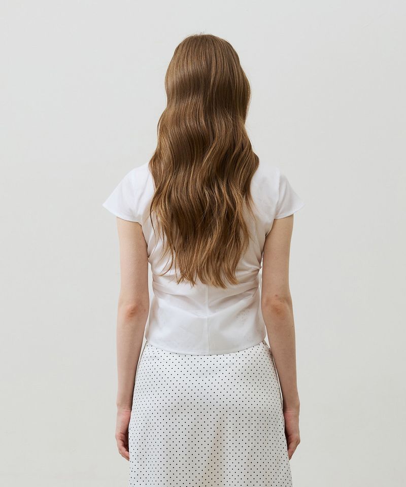HALO WRAP CAP SLEEVE SHIRT / WHITE