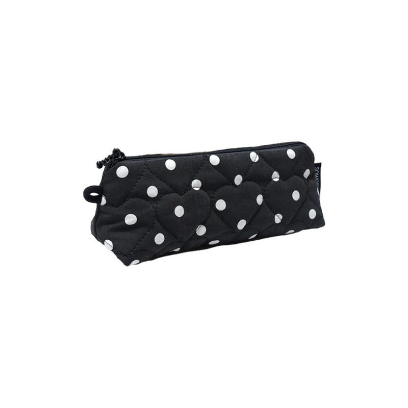 Triangle zipper Pencil Pouch_Dot Black