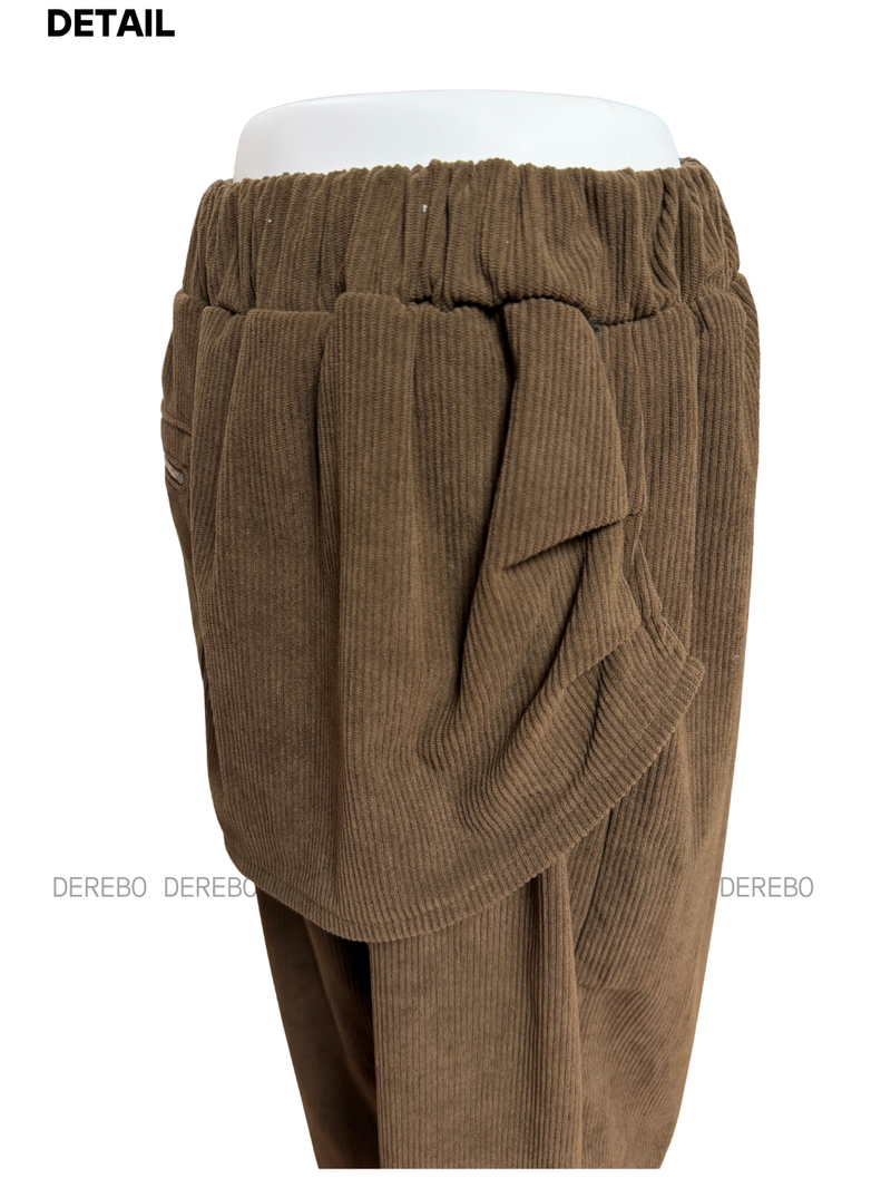 Corduroy Banded Layered Pants