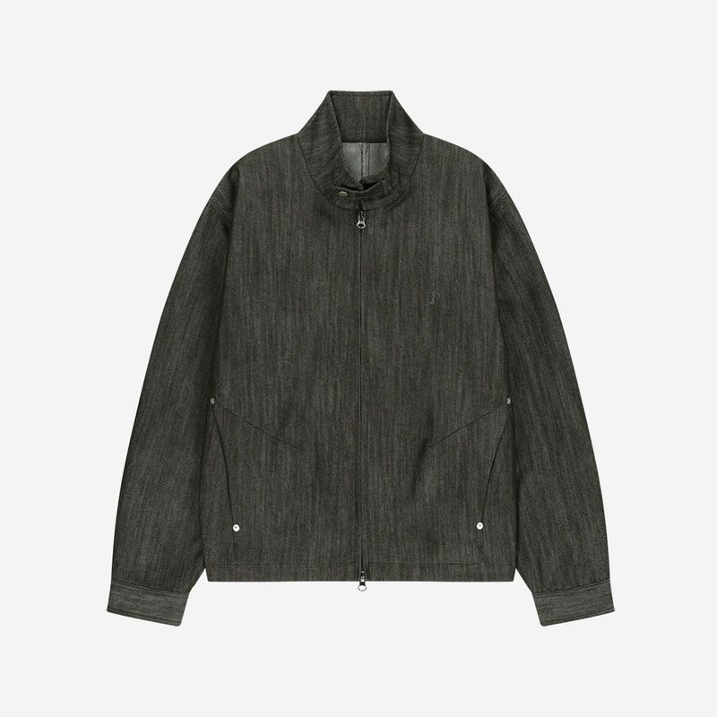 Metal Denim Bomber Jacket / Khaki