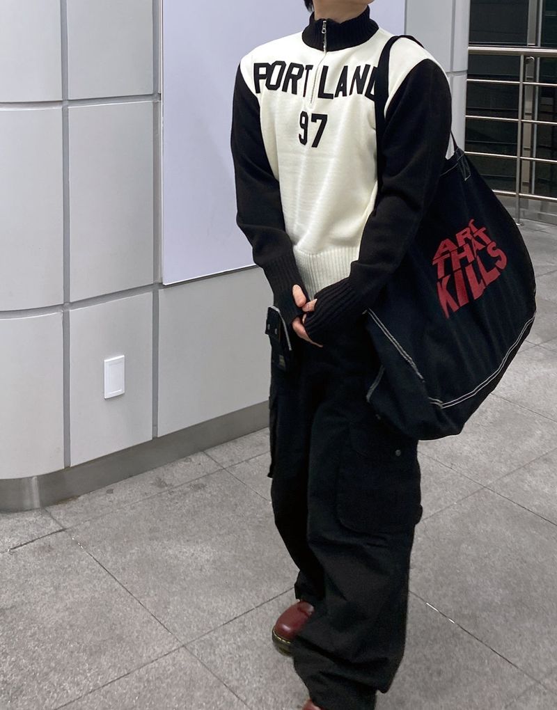 No.1577 PL half ZIP fh KNIT