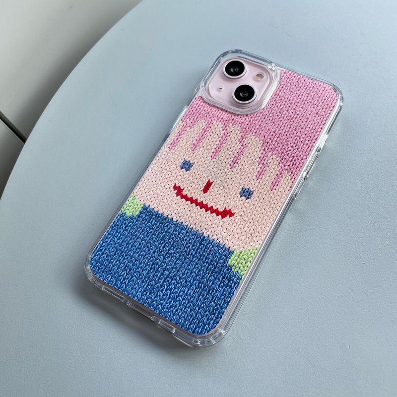 DELPHIN(デルフィン)の「スマイリーフェイスハードジェルケース(+ヘアキーリングセット)_PINK(スマホグッズ/小物)」