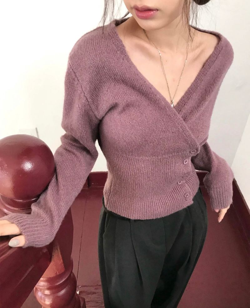 cloudemotion(クラウドエモーション)の「beret wool side unbalanced button wrap cd(Tops)」