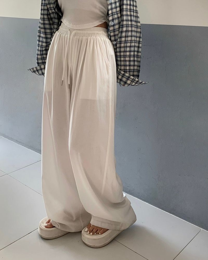 [MADE] Texture, Linen Pintack Wide Pants