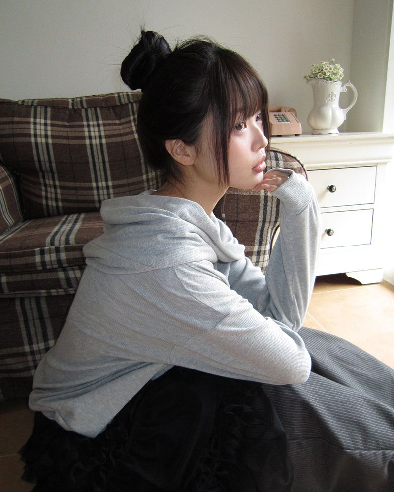Mora Off-Shoulder Hoodie Sweatshirt