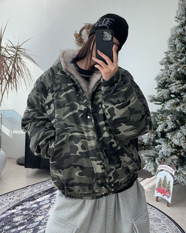 SATIIIZ（サティーズ）の「DS Raccoon Camo Hooded Padding（Jackets/Outerwear）」