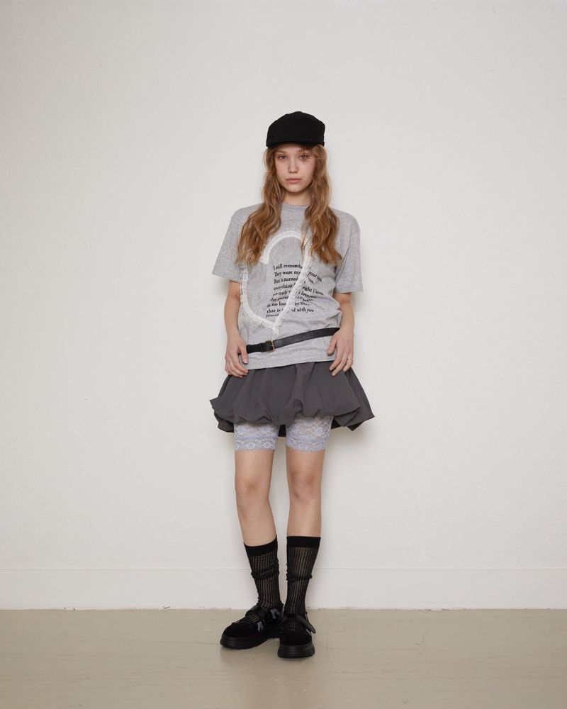 Lace biker shorts / sky blue