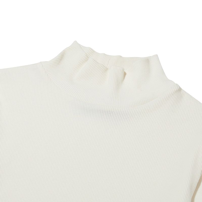 CHERRY BASIC HALF NECK T-SHIRT [IVORY]
