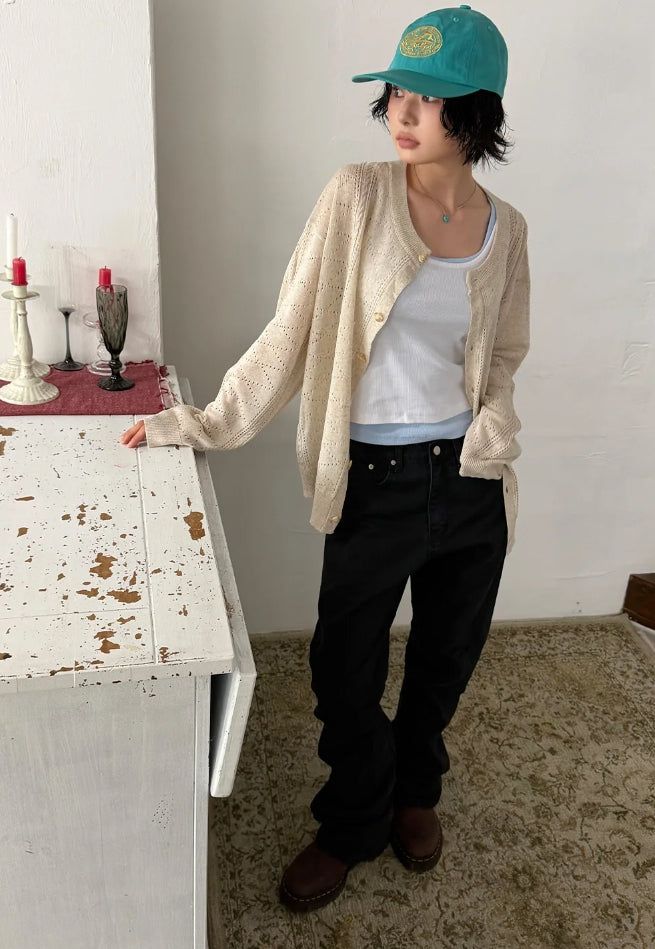 LINEN BLEND CARDIGAN