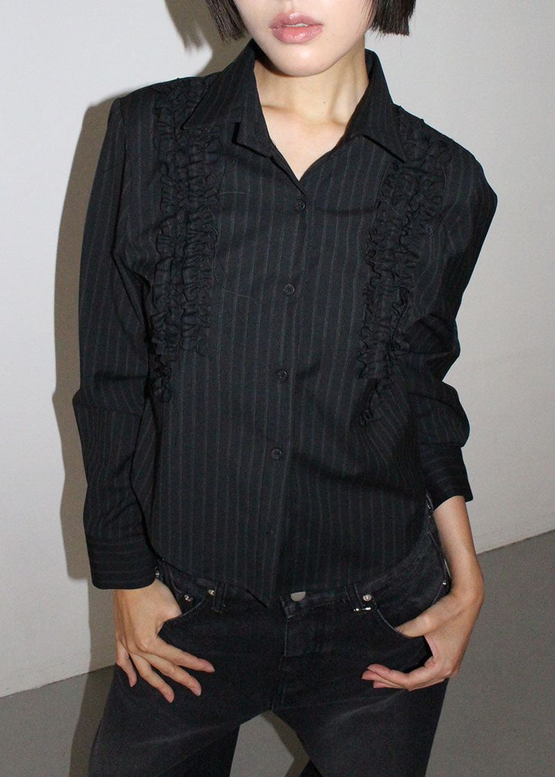 FRILL STRIPE SHIRT