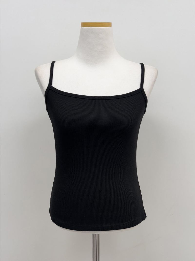 Boat Neck Square Ribbed Sleeveless