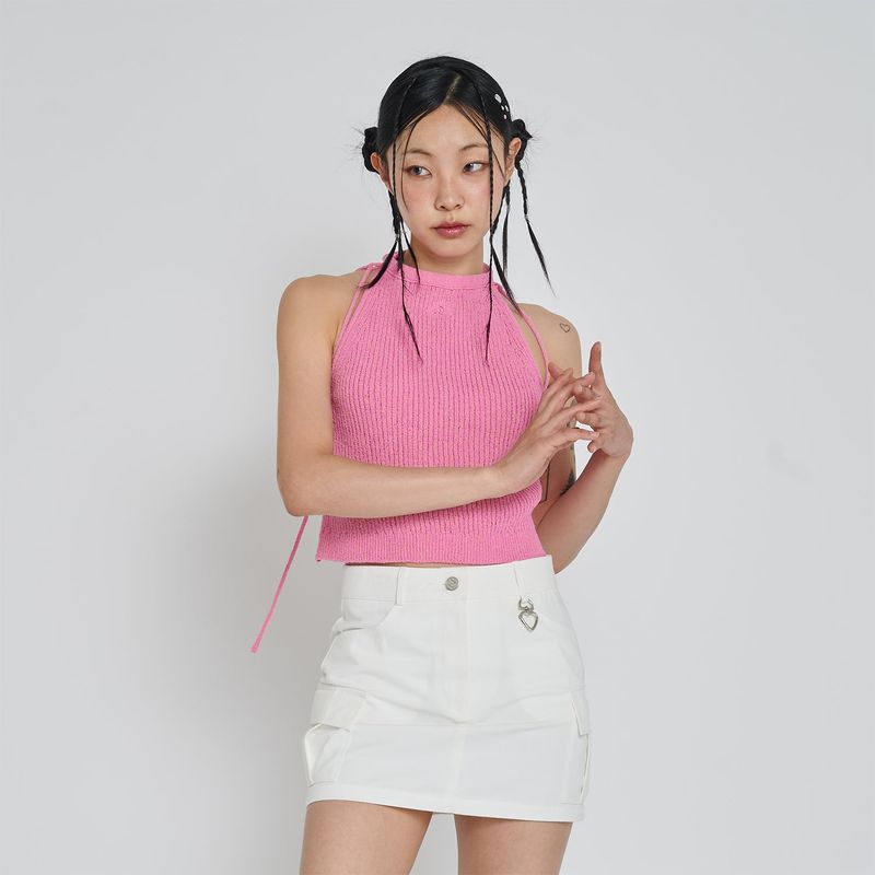 BOOKLE HALTER KNIT TOP_PINK