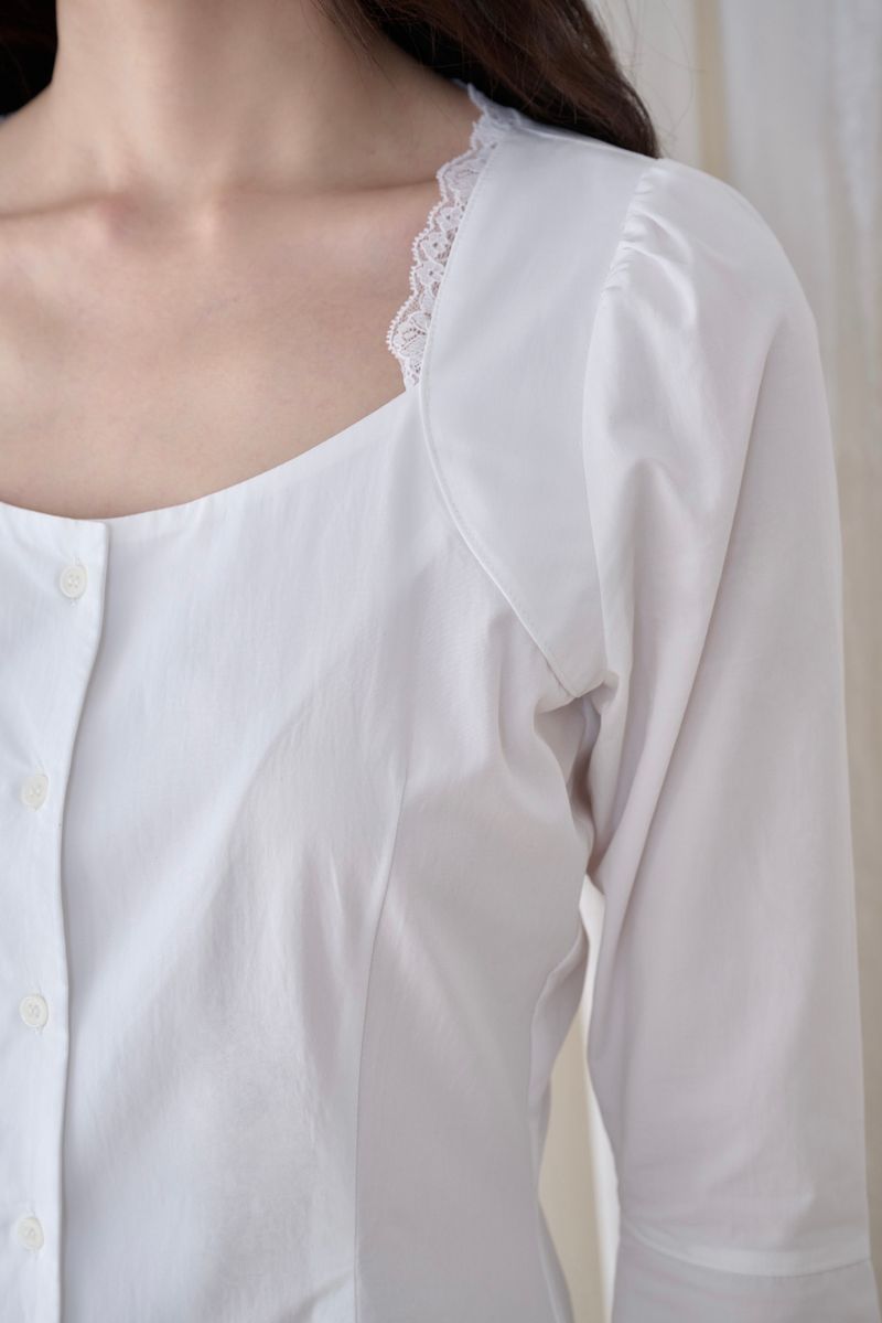 Mabel Lace Square-Neck Blouse (3 colors)