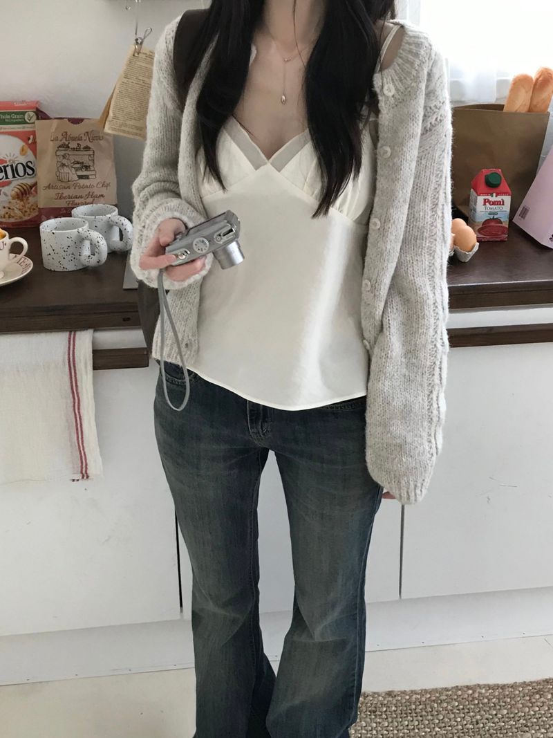 cable cardigan (2 colors)