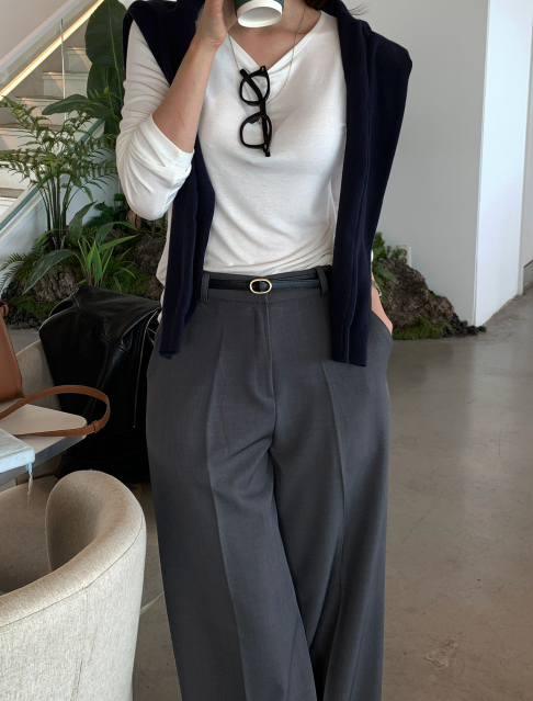 Lesen Tension Wide Slacks / 4 colors