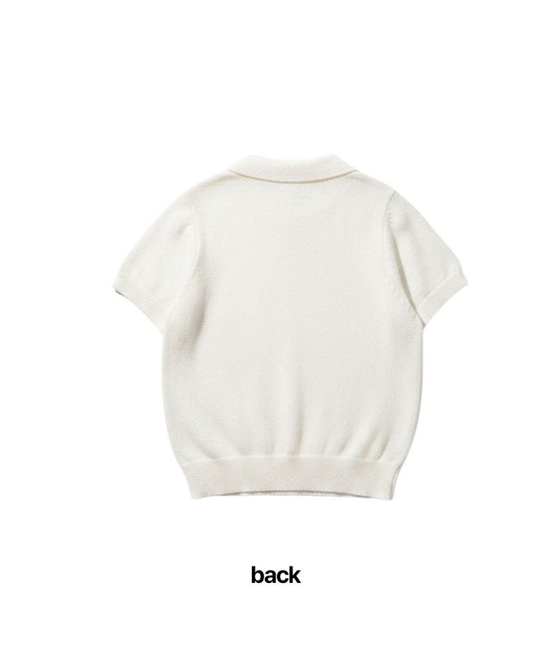 Monal Collar Short Sleeve Knit Tee