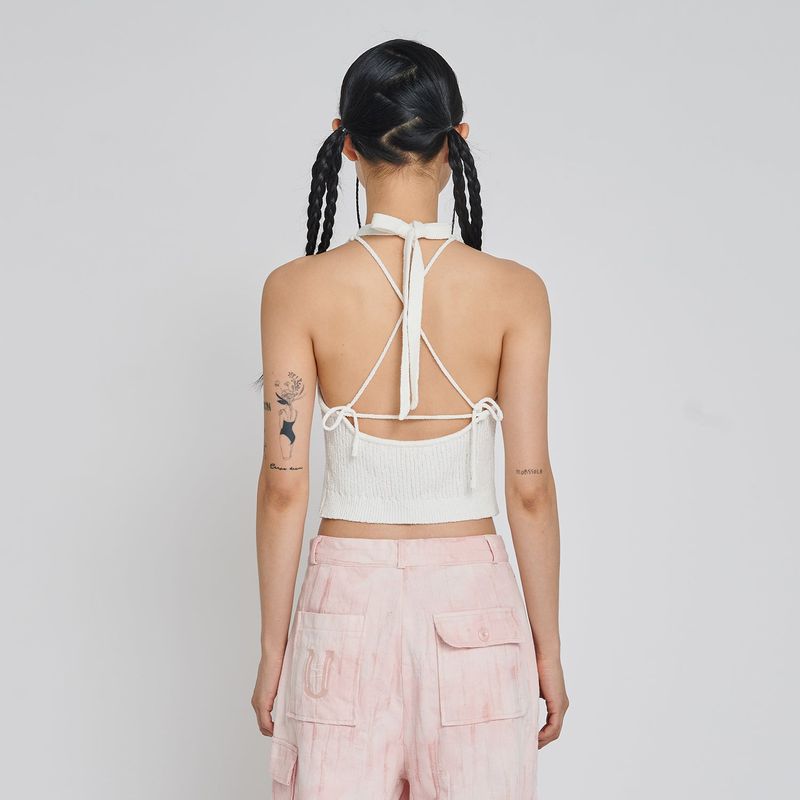 BOOKLE HALTER KNIT TOP_IVORY