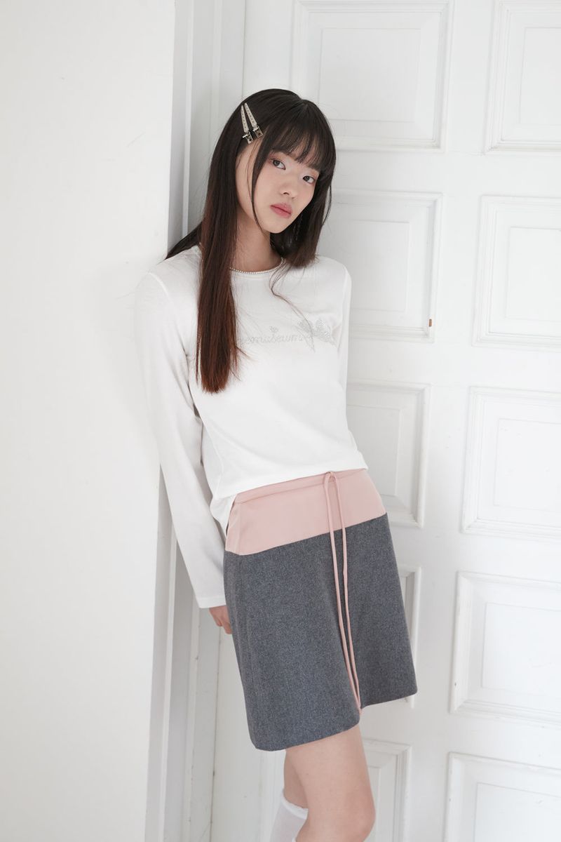 SATIN MIX MINI SKIRT (PINK)