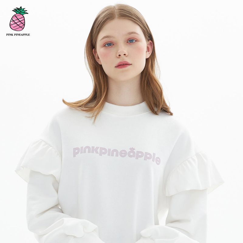 LINE LOGO RUFFLE SWEATSHIRT (3color)