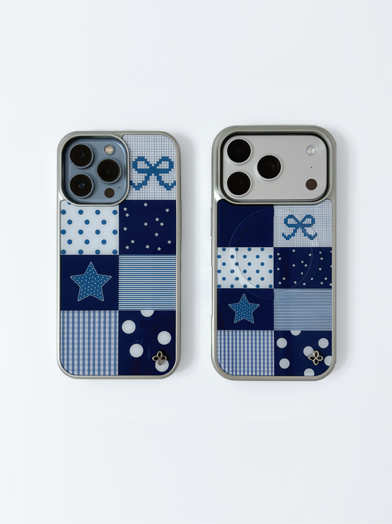 [Glass Silver] Patchwork Case