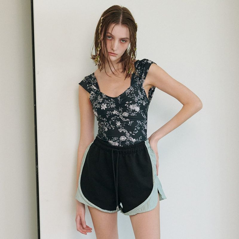FLOWER SWIMSUIT, BLACK