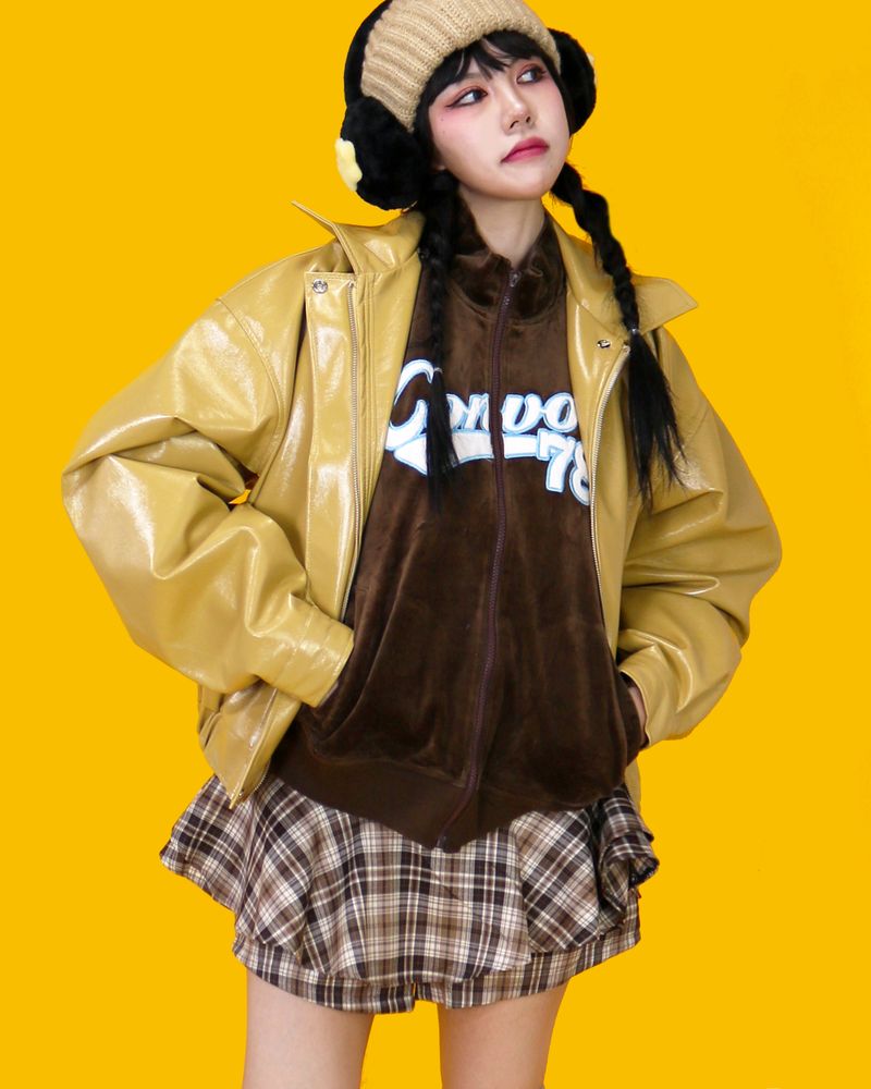 rounding check skirt (2color/속바지)