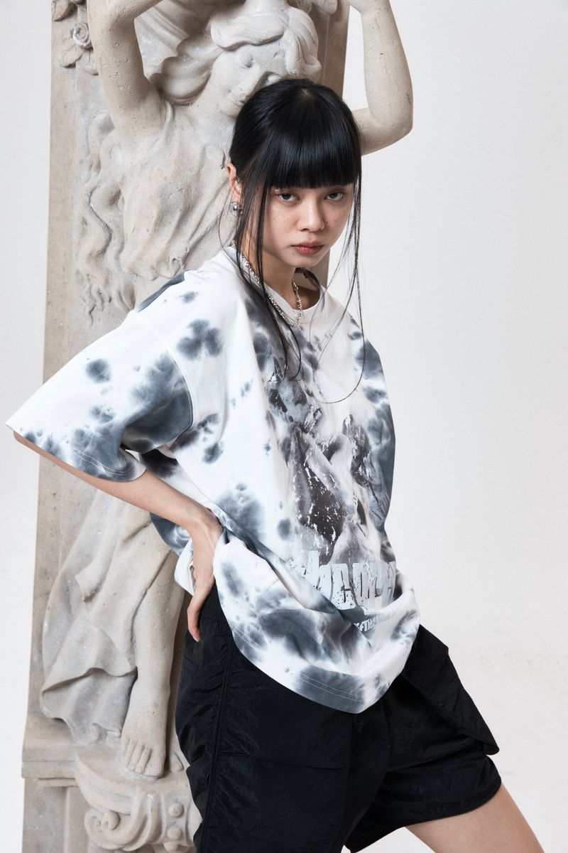 Plaster Tie Diover Fit T-Shirt (GRAY)
