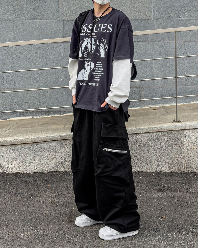 Issue Layered Color-Blocked Oversized Long Sleeve