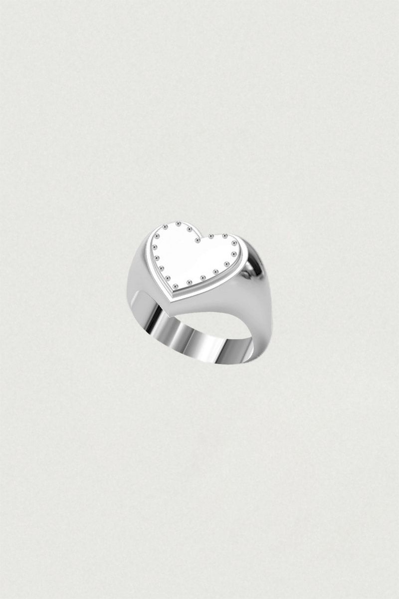 [925SILVER] ICING COOKIE HEART STUD RING
