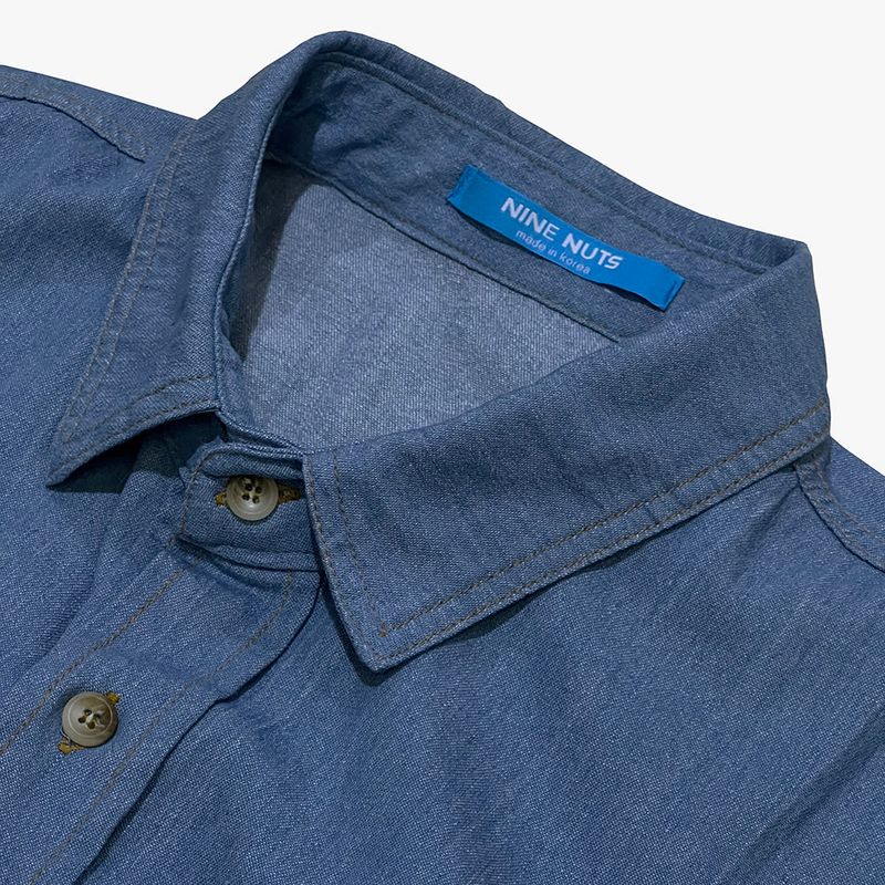 check block denim shirt_blue