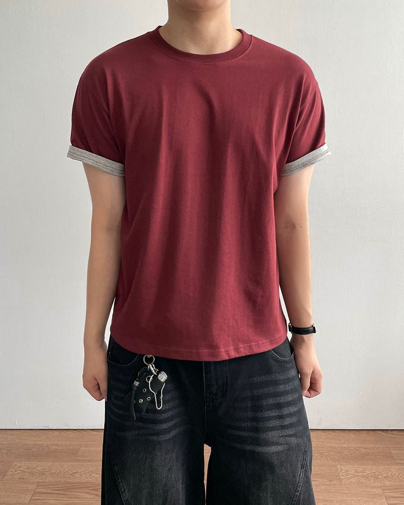 Duet Crop Roll-up Short Sleeve T