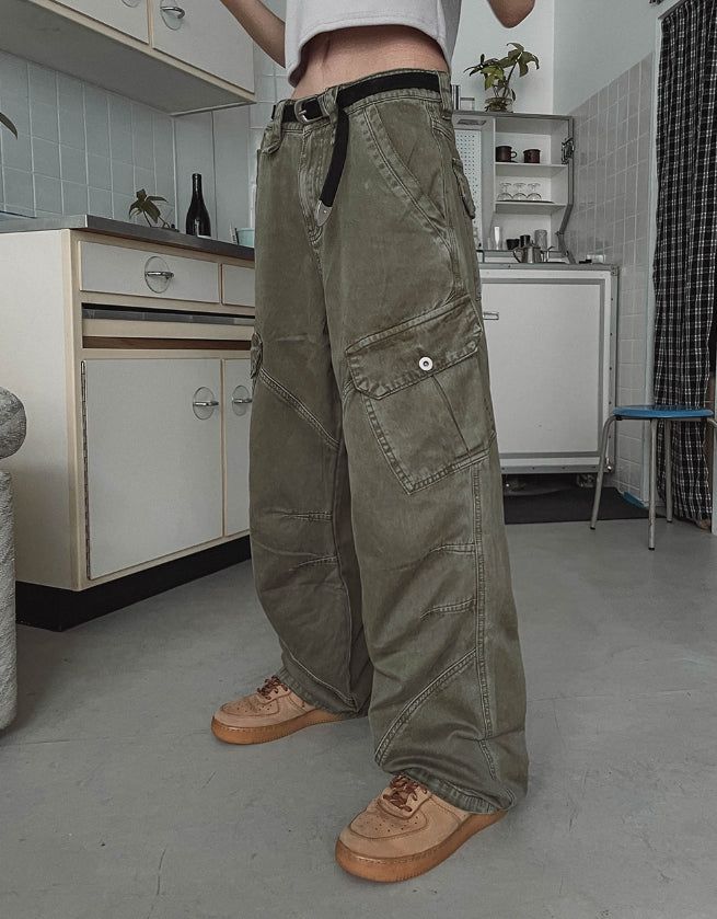 ミュートダイイングワイドカーゴパンツ